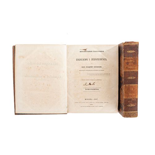 Escriche, Joaquín. Diccionario Razonado de Legislación y Jurisprudencia. Madrid: Imprenta del Colegio de Sordo-mudos y Ciegos, 1847.