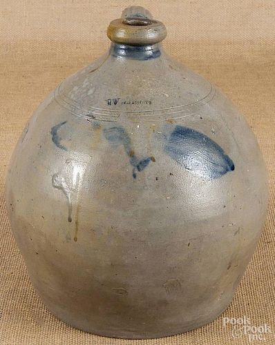 American stoneware ovoid jug, 19th c.
