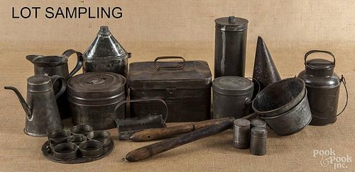 Group of early American tin, 19th/20th c.