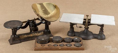 Two iron counter scales, 19th c.