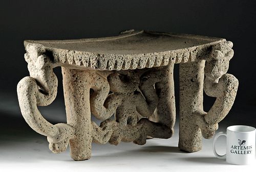 Costa Rican Stone Flying Panel Metate - Zoomorphs