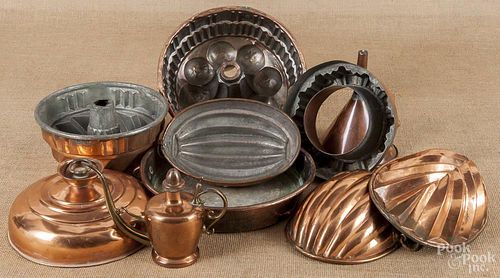 Large group of copper cookware, 19th/20th c.