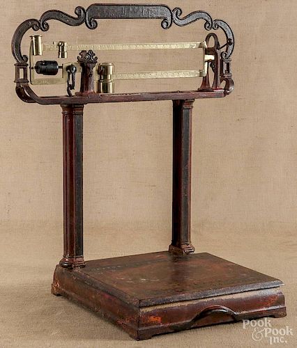 Howe & Cable Co. cast iron and brass counter scale