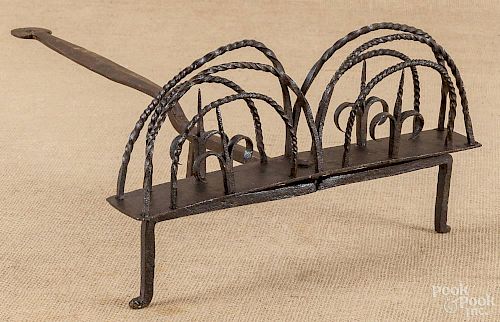 Wrought iron toaster, early 19th c.