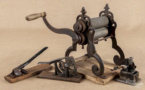 Cast iron and lead crimping machine, 19th c.