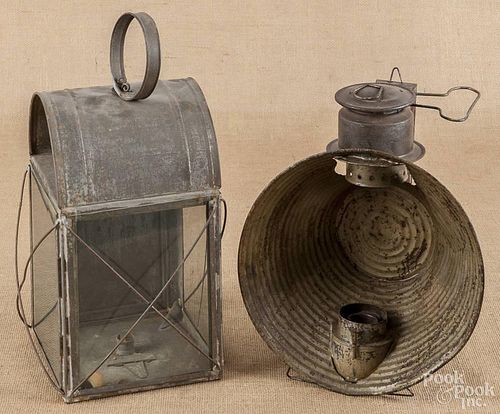 Two tin carry lanterns, 19th c.