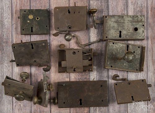 Collection of iron door locks, 18th/19th c.