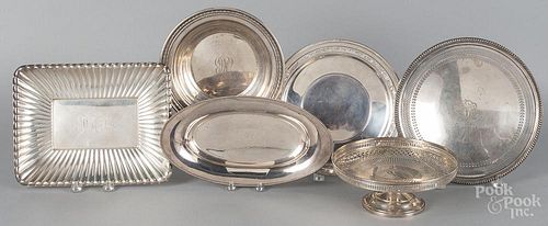 Sterling silver serving pieces, 63.7 ozt.