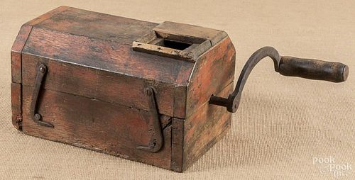 Primitive wood grinder, 19th c.