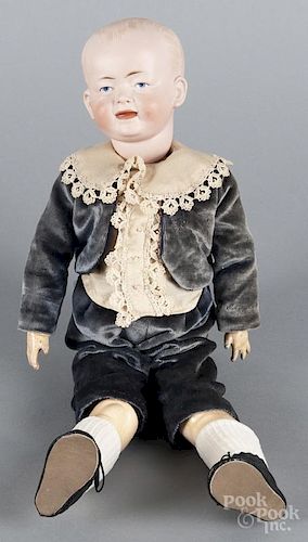 Kley & Hahn German bisque boy character doll, inscribed Germany K & H 525 4, with painted eyes