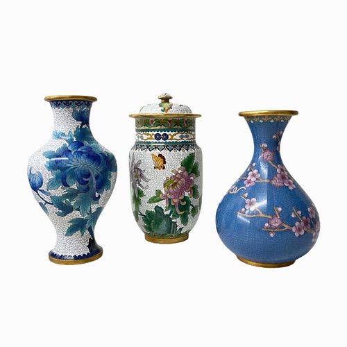 Lot of Vintage Chinese Cloisonne Vases