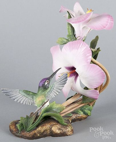 Boehm porcelain hummingbird figure, 20th c., 8 1/4'' h.