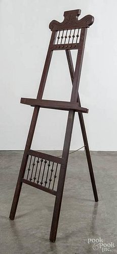 Victorian walnut easel, late 19th c.