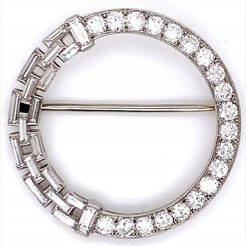 Art Deco 3.00 Ct Diamond Pin
