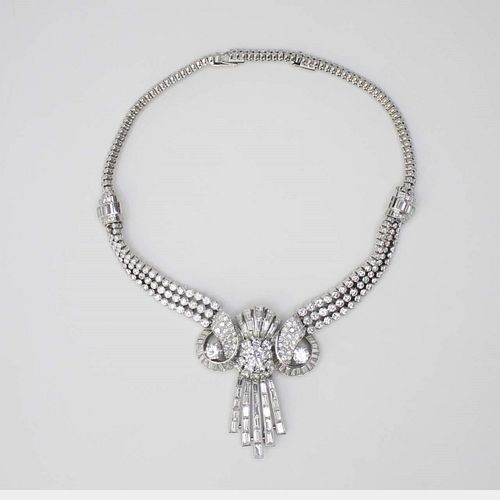46.20 Ct Diamond Art Deco Necklace