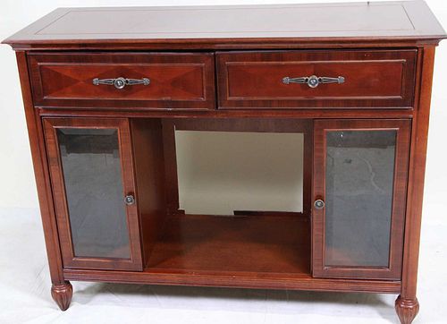 VINTAGE CONSOLE CABINET WITH TWO DRAWERS