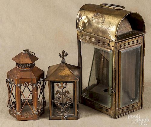 James Hogg & Sons brass lantern, 19th c.