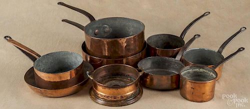 Collection of copper cookware, 19th/20th c.