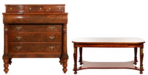 Empire Style Mahogany Dresser and Coffee Table