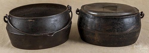 Two cast iron kettles, 19th c.