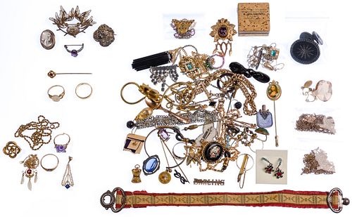 Mixed Gold, Sterling Silver and Costume Jewelry Assortment