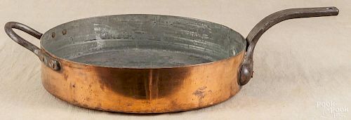 Large Duparquet copper frying pan, ca. 1900