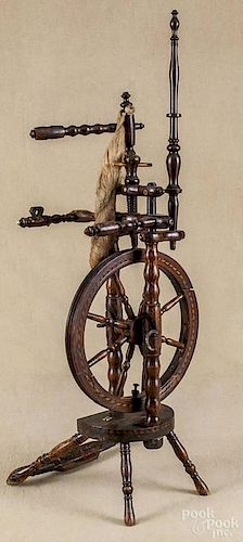 Castle form spinning wheel, 19th c.