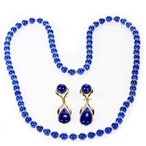 Lapis lazuli and 14k gold jewelry