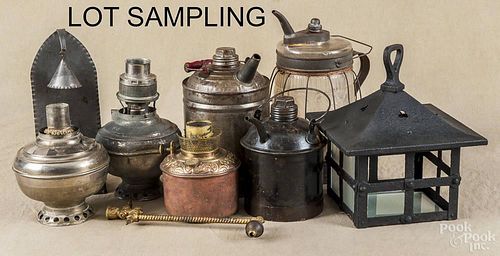 Group of miscellaneous lamps and lamp parts, 19th/20th c.