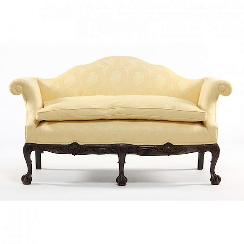 George II Style Carved and Upholstered Sofa