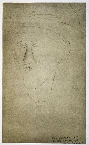 Amedeo Modigliani - Untitled Portrait of a Man Wearing