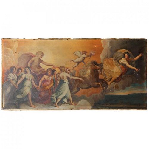 Classical Scene with Angels, Oil on Canvas