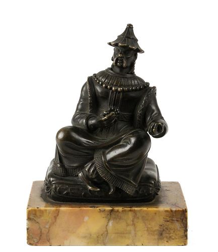 CONTINENTAL BRONZE CHINOISERIE TABLETOP SCULPTURE