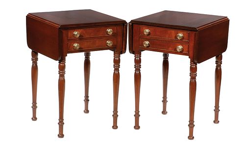 PR OF SHERATON STYLE WORK TABLES IN MAHOGANY