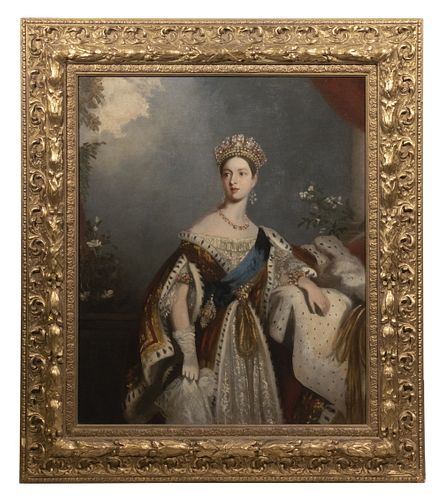 CORONATION PORTRAIT OF QUEEN VICTORIA AFTER ALFRED EDWARD CHALLON (UK, 1780-1860)