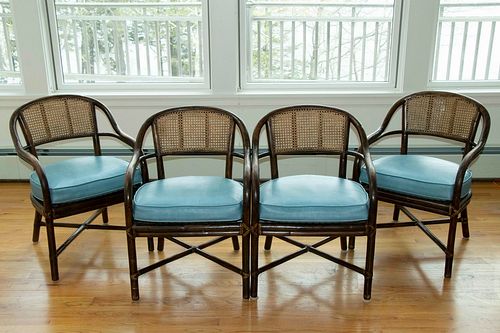 SET OF FOUR RATTAN CHAIRS