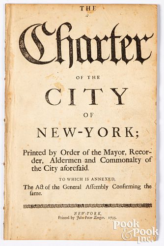 The Montgomerie Charter, NY, Zenger, 1735