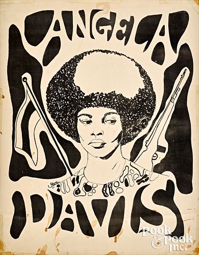 Scarce Angela Davis poster, by Yvonne Lawson