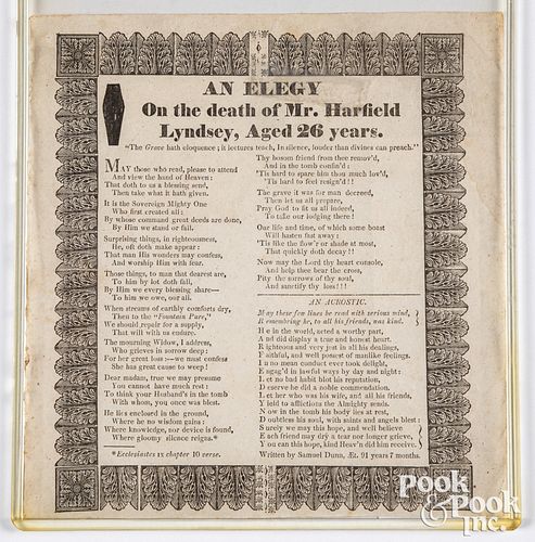 An Elegy on the Death of Mr. Harfield Lyndsey