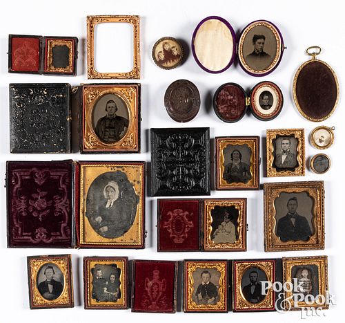 Group of daguerreotypes, ambrotypes, and tintypes