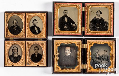 Three Union Cases with photographs