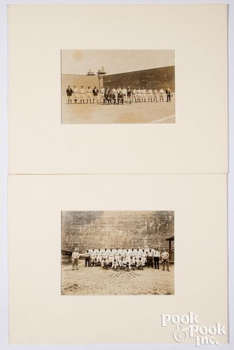 Pair of prison league baseball photographs
