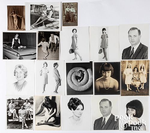 Seventeen photographs of men and women