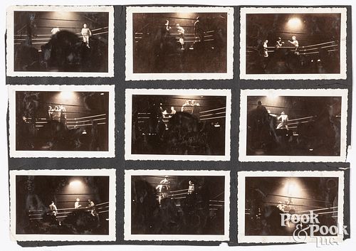 Eighteen amateur photographs of a boxing match