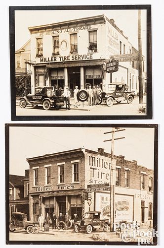 A pair of photographs of Miller Tire Service