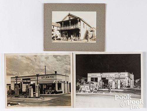 Three gas station photographs
