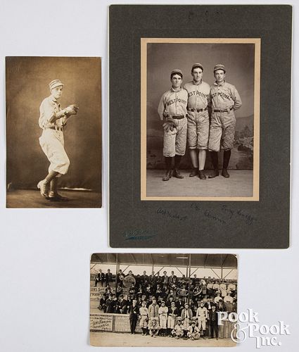 Three baseball photographs