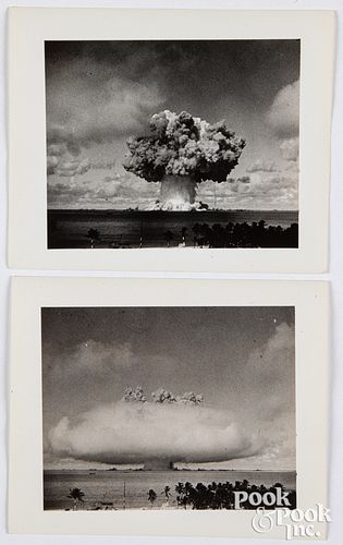 Pair of nuclear test silver gelatin photographs