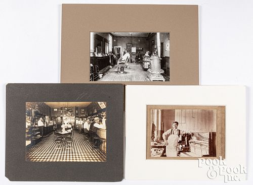 Three photographs of business interiors