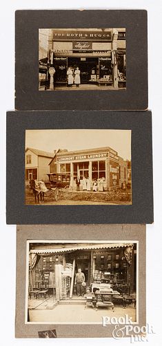 Three storefront photographs